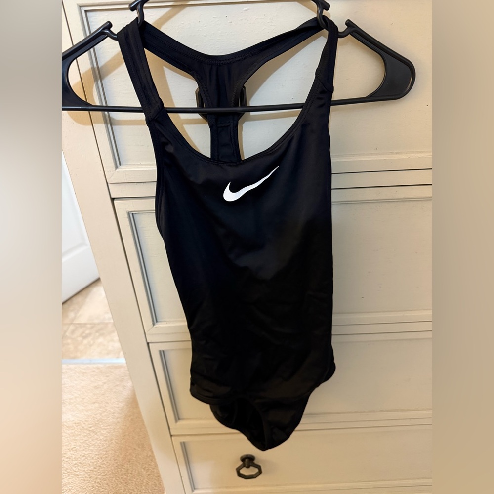 Nike Kids Black and White One Piece Swimsuit